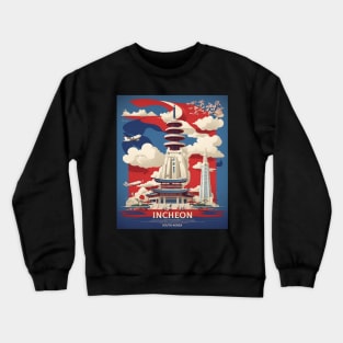 Incheon South Korea Starry Night Travel Tourism Retro Vintage Crewneck Sweatshirt